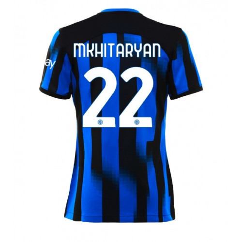 Ženski Nogometni dresi Inter Milan Henrikh Mkhitaryan #22 Domači 2023-24 Kratek Rokav